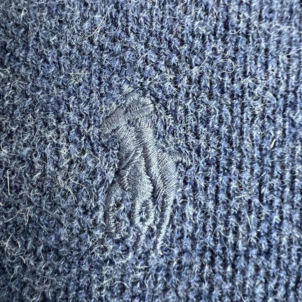 Polo Golf Ralph Lauren Sweater Mens XL Blue 1/4 Zip Mock Neck Alpaca Blend Peru - Picture 7 of 16